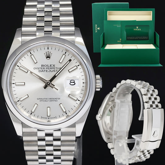 2026 NEW PAPERS Rolex DateJust 36mm 126200 Steel Jubilee Silver Stick Watch Box
