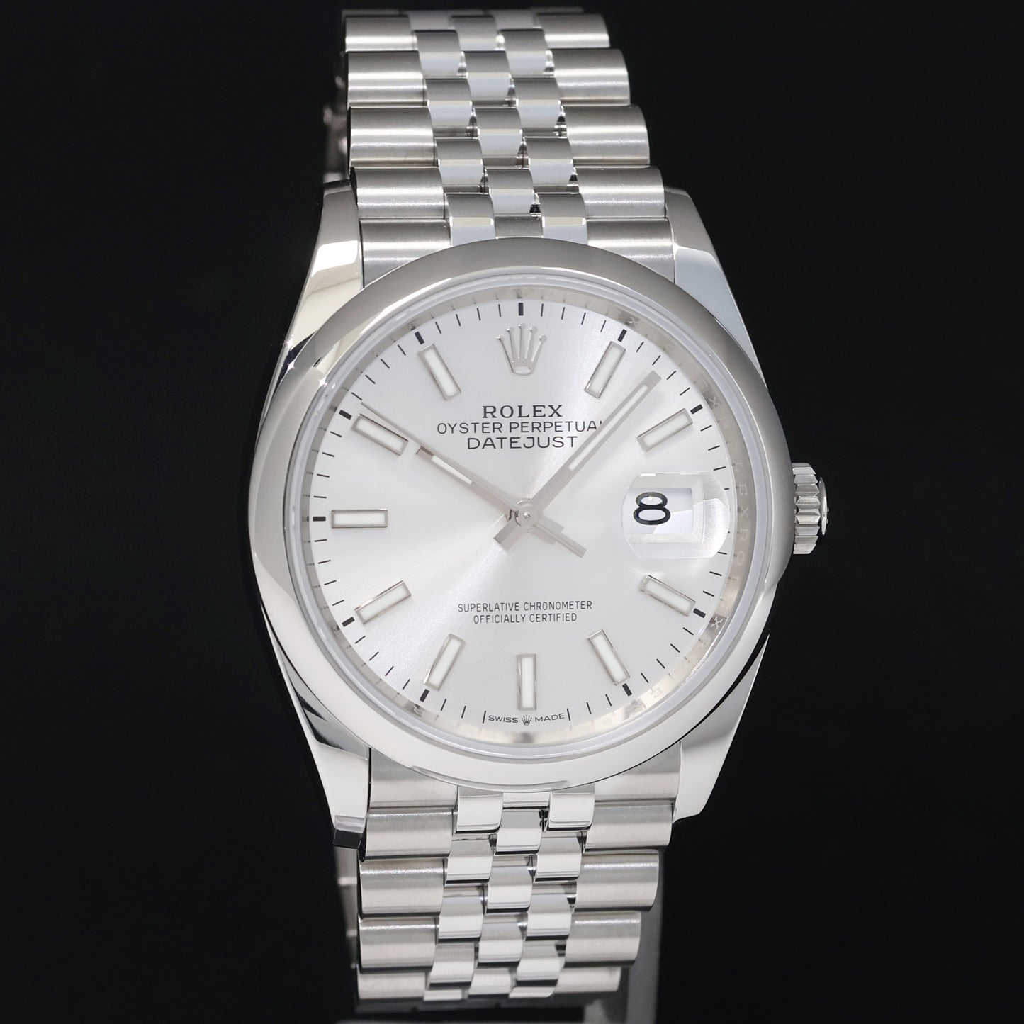 2022 NEW PAPERS Rolex DateJust 36mm 126200 Steel Jubilee Silver Stick Watch Box