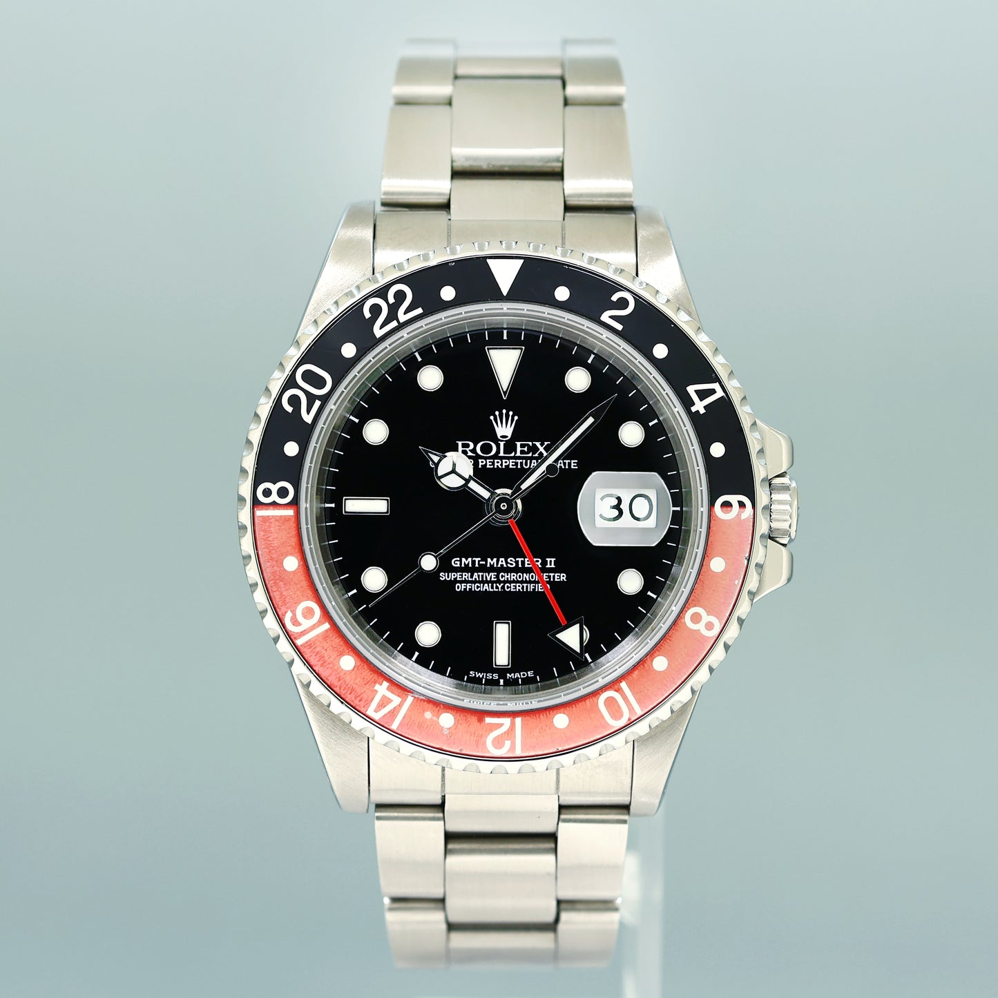 Vintage 1987 Rolex GMT-Master 2 Fat Lady Coke Red Steel 16760 40mm Watch Box