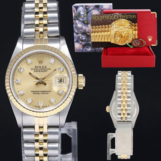 MINT Ladies Rolex DateJust 6917 Two Tone Diamond Gold Jubilee 26mm Watch