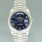 2024 NEW Rolex Platinum President Blue Roman Day Date 40mm 228236 Watch Box