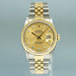MINT Rolex DateJust 16233 Two Tone Yellow Gold Jubilee Champagne Diamond Watch