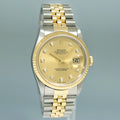 MINT Rolex DateJust 16233 Two Tone Yellow Gold Jubilee Champagne Diamond Watch