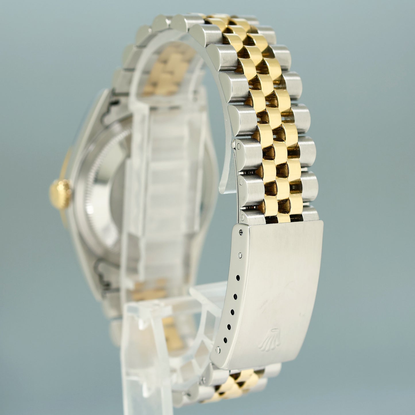 MINT Rolex DateJust 16233 Two Tone Yellow Gold Jubilee Champagne Diamond Watch