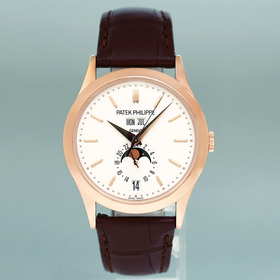 2021 PAPERS Patek Philippe 5396R Rose Gold Annual Calendar 39mm Moonphase Watch