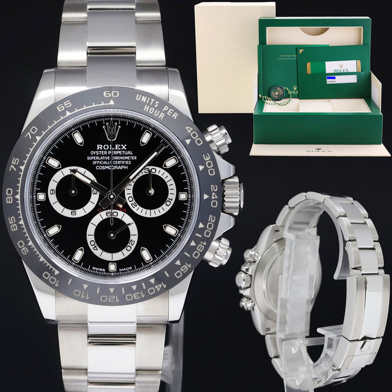 2019 MINT PAPERS Rolex Daytona 116500LN Black Ceramic Steel 40mm Watch
