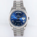 MINT 2020 Rolex Day Date 40mm White Gold President Blue Roman 228239 Watch Box