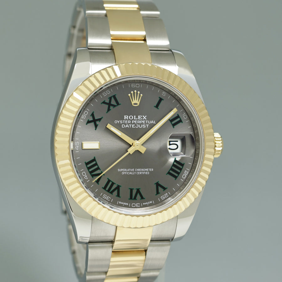 2020 MINT Rolex 126333 DateJust 41 Two Tone Gold Wimbledon Oyster Watch Box