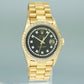 Rolex Day-Date President 18078 Bark Black Diamond Yellow Gold 36mm Quick Set Watch