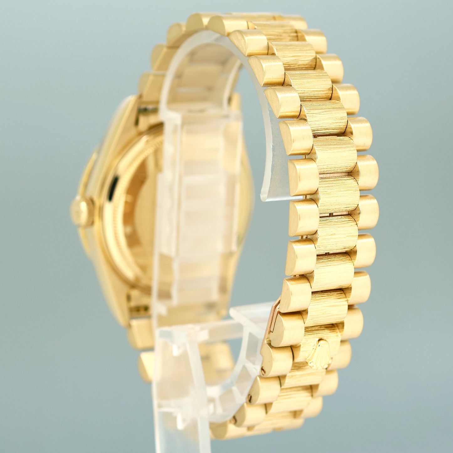 Rolex Day-Date President 18078 Bark Black Diamond Yellow Gold 36mm Quick Set Watch
