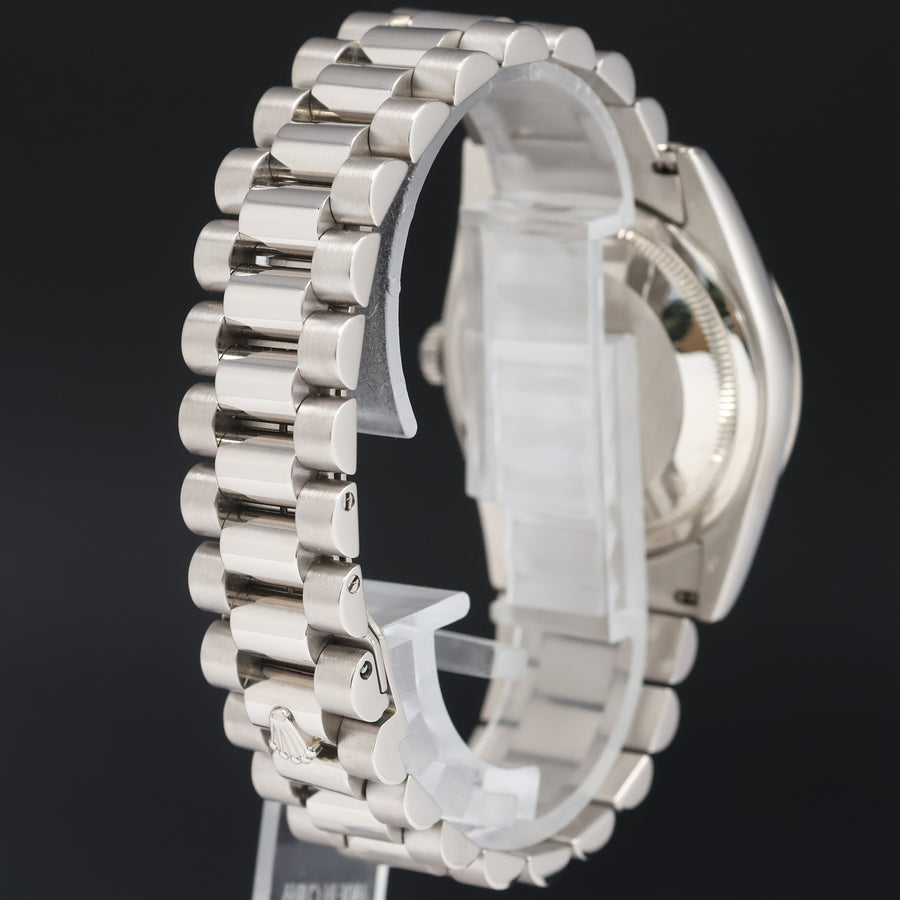 MINT Rolex President Day Date Rhodium Roman 118239 White Gold 36mm Watch Box