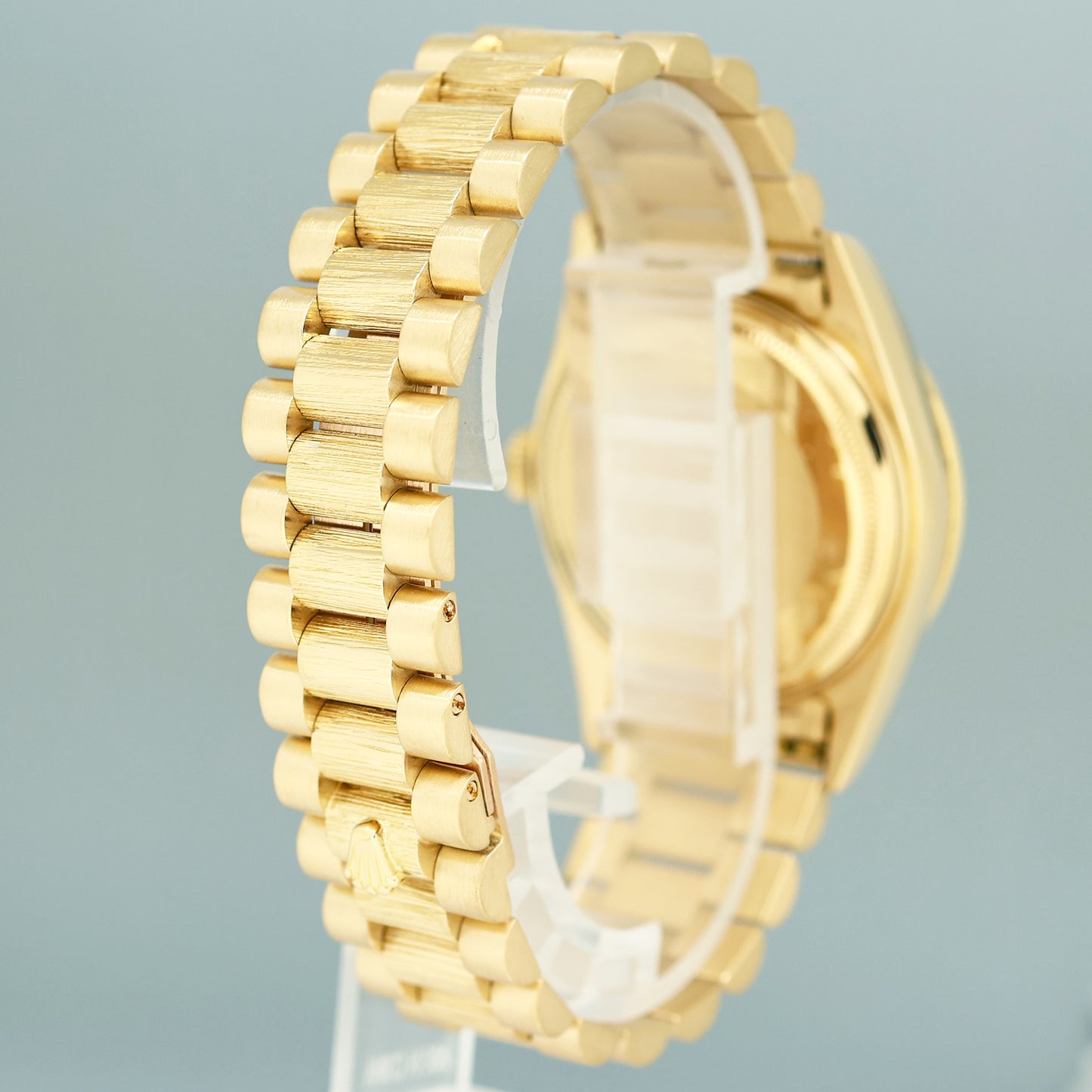 Rolex Day-Date President 18078 Bark Black Diamond Yellow Gold 36mm Quick Set Watch
