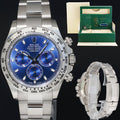 2023 NEW PAPERS Rolex Daytona Blue Dial Chrono 116509 Cosmograph White Gold Watch