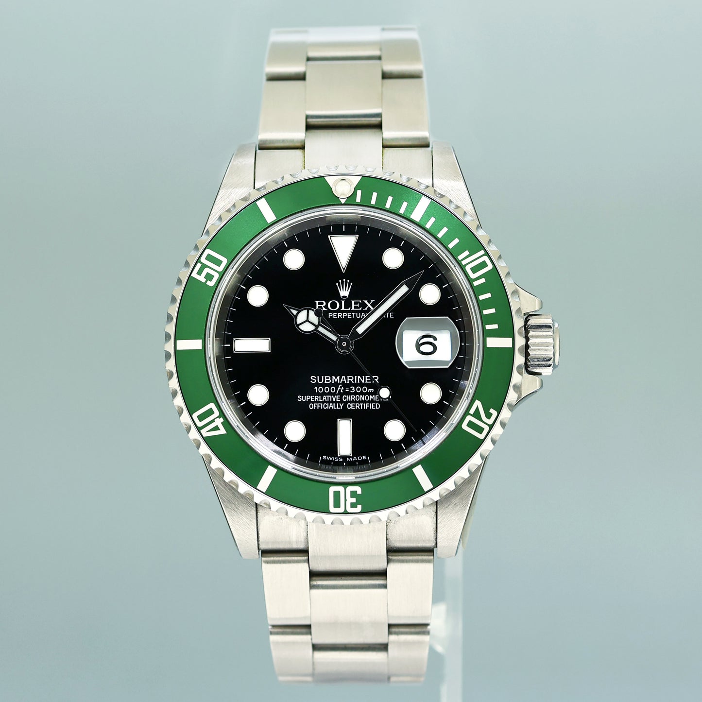 NEW 2006 PAPERS STICKERS Rolex 16610LV Rolex Green Submariner Kermit 40mm Watch