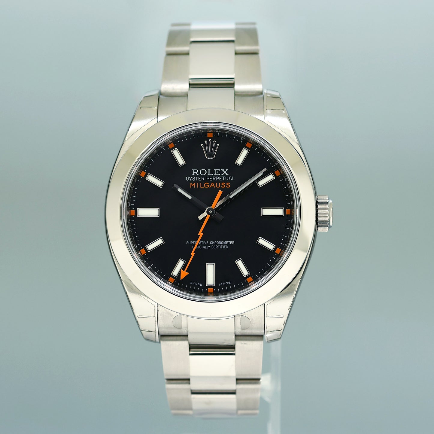 STICKERS NEW PAPERS Rolex Milgauss 40mm Orange Black 116400 Steel Watch Box