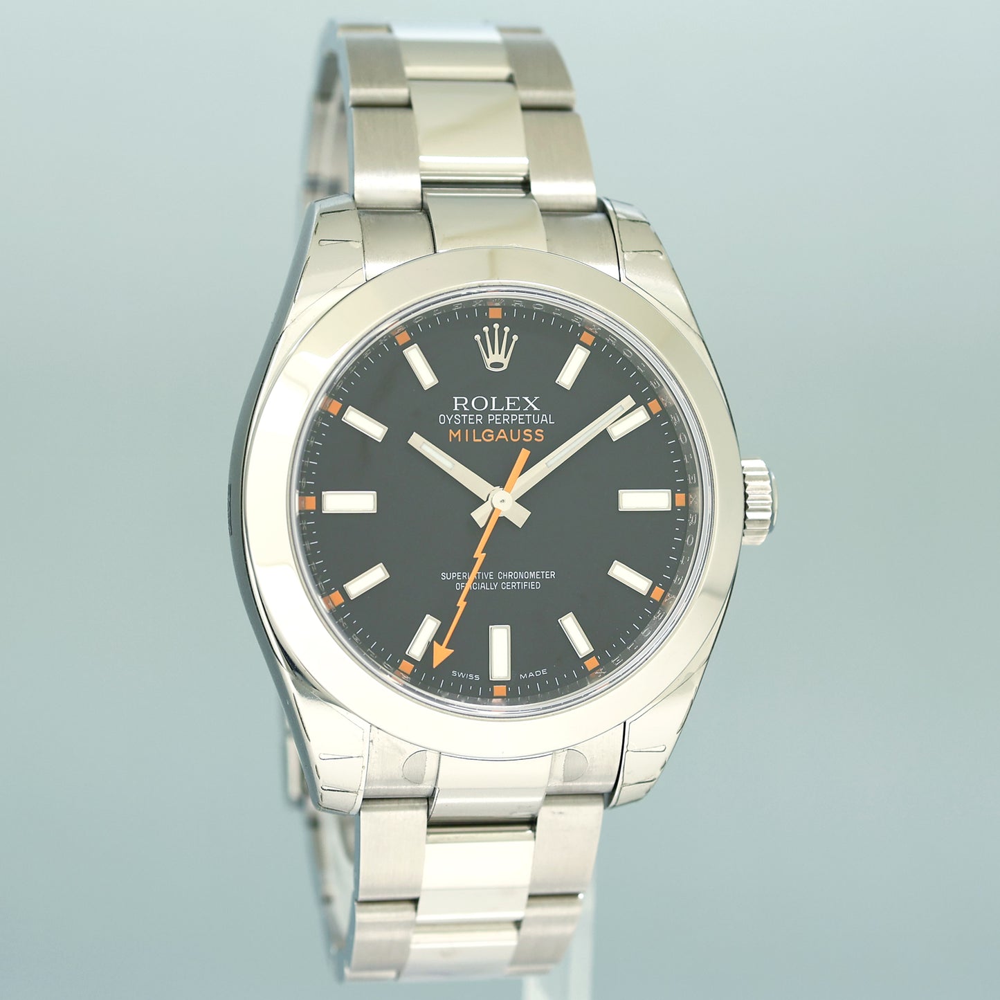 STICKERS NEW PAPERS Rolex Milgauss 40mm Orange Black 116400 Steel Watch Box