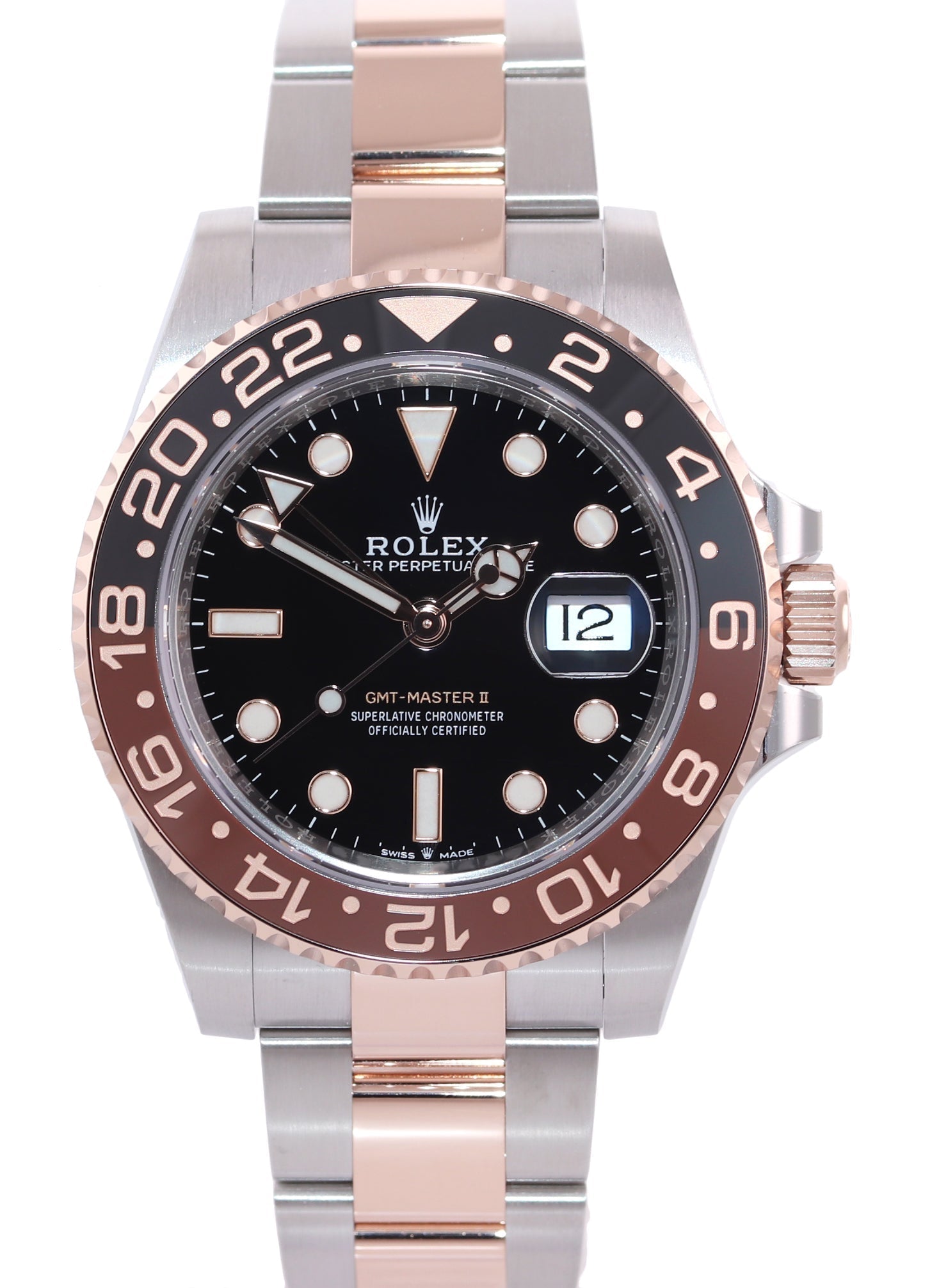 2022 NEW PAPERS Rolex GMT Master 2 II Root Beer Rose Gold 126711 CHNR Watch Box