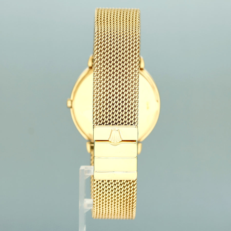 MINT Rolex Cellini Champagne Diamond Dial Yellow Gold 37mm Mesh 6623 Watch Box