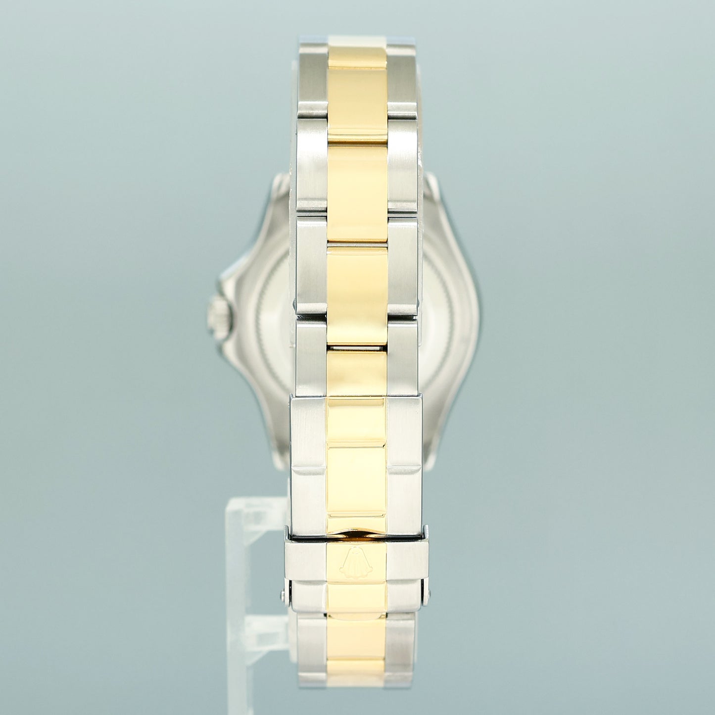 MINT Ladies Rolex Yacht-Master 169623 Two Tone Yellow Gold 29mm Blue Watch Box