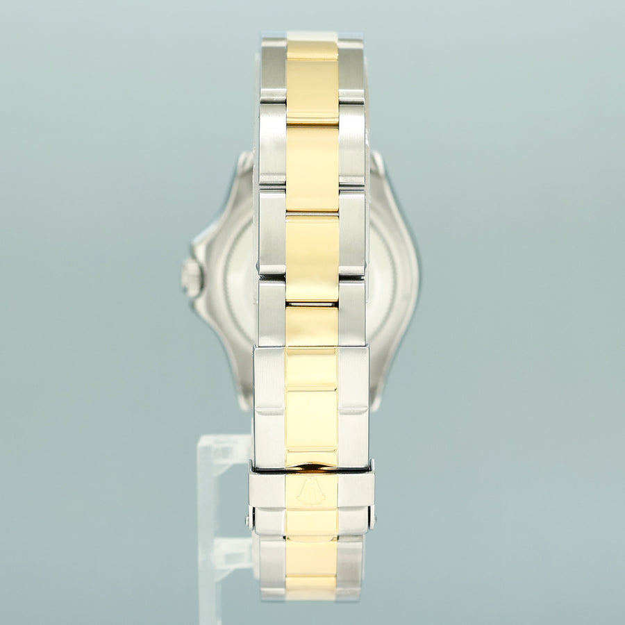 MINT Ladies Rolex Yacht-Master 169623 Two Tone Yellow Gold 29mm Blue Watch Box