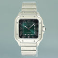 2025 NEW PAPERS Cartier Santos WSSA0062 Steel 4072 Green Dial 40mm Watch Box
