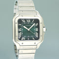2025 NEW PAPERS Cartier Santos WSSA0062 Steel 4072 Green Dial 40mm Watch Box
