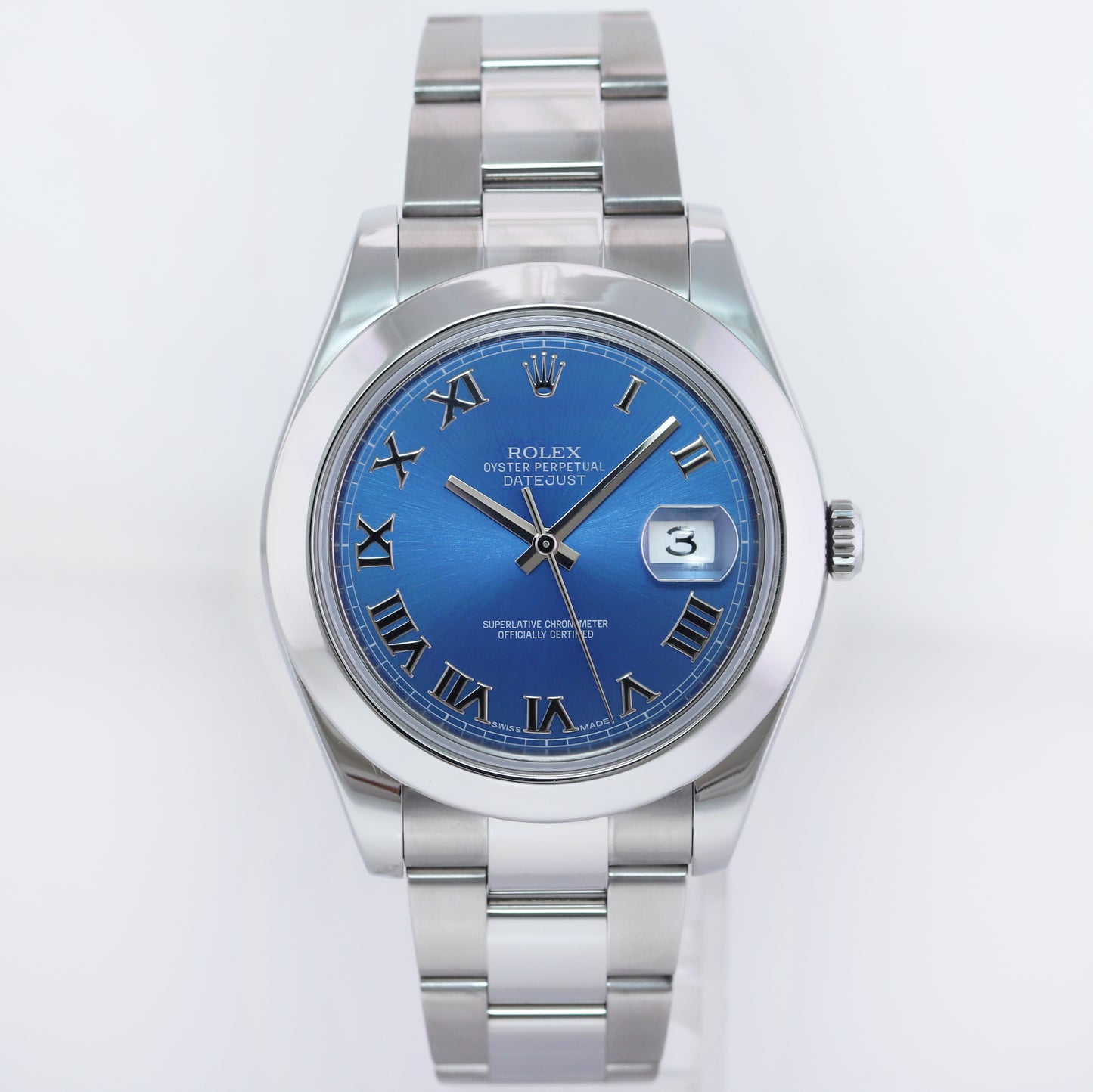 MINT Rolex DateJust II 116300 Blue Roman Dial Steel 41mm Watch Box
