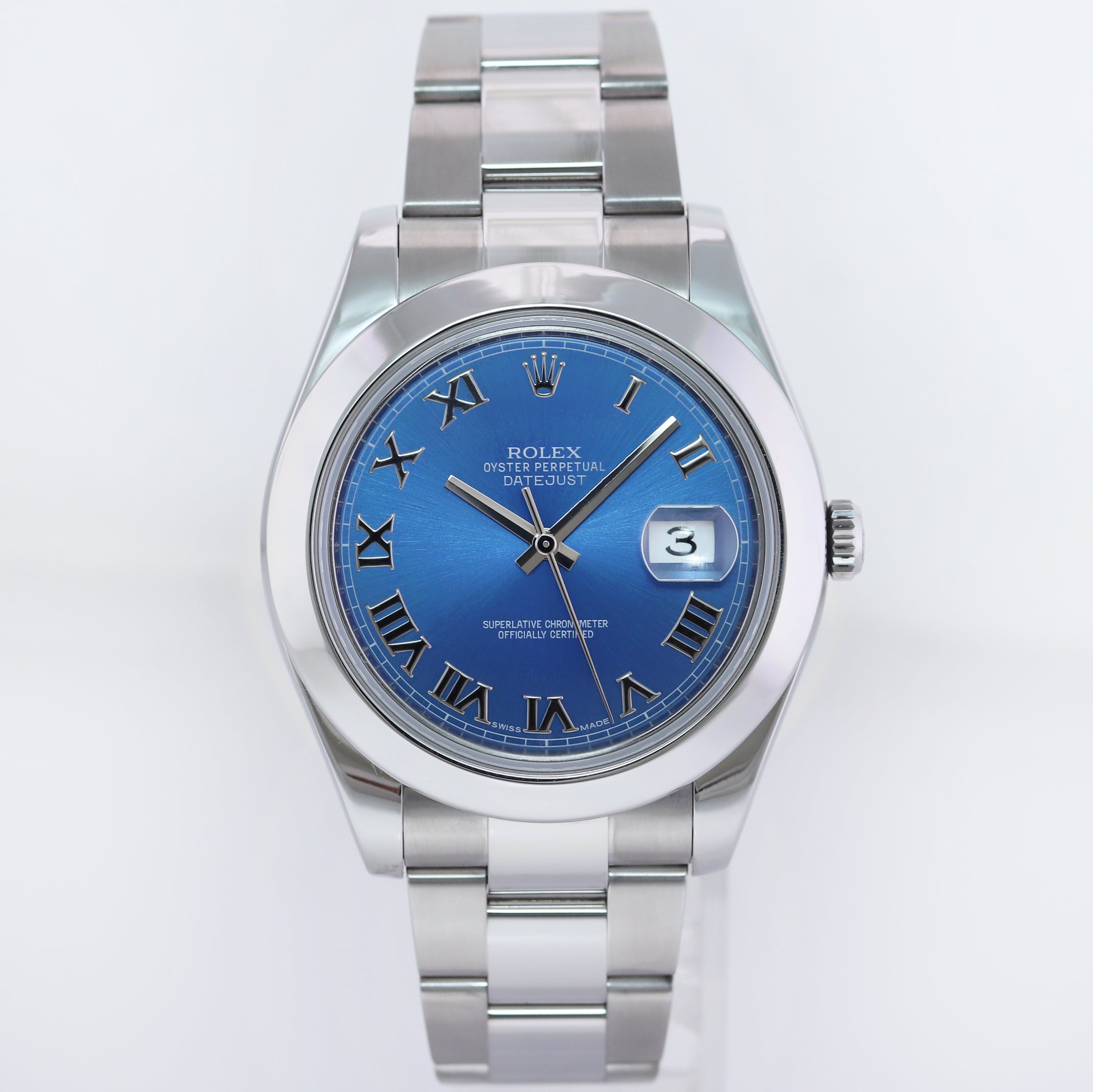 MINT Rolex DateJust II 116300 Blue Roman Dial Steel 41mm Watch Box