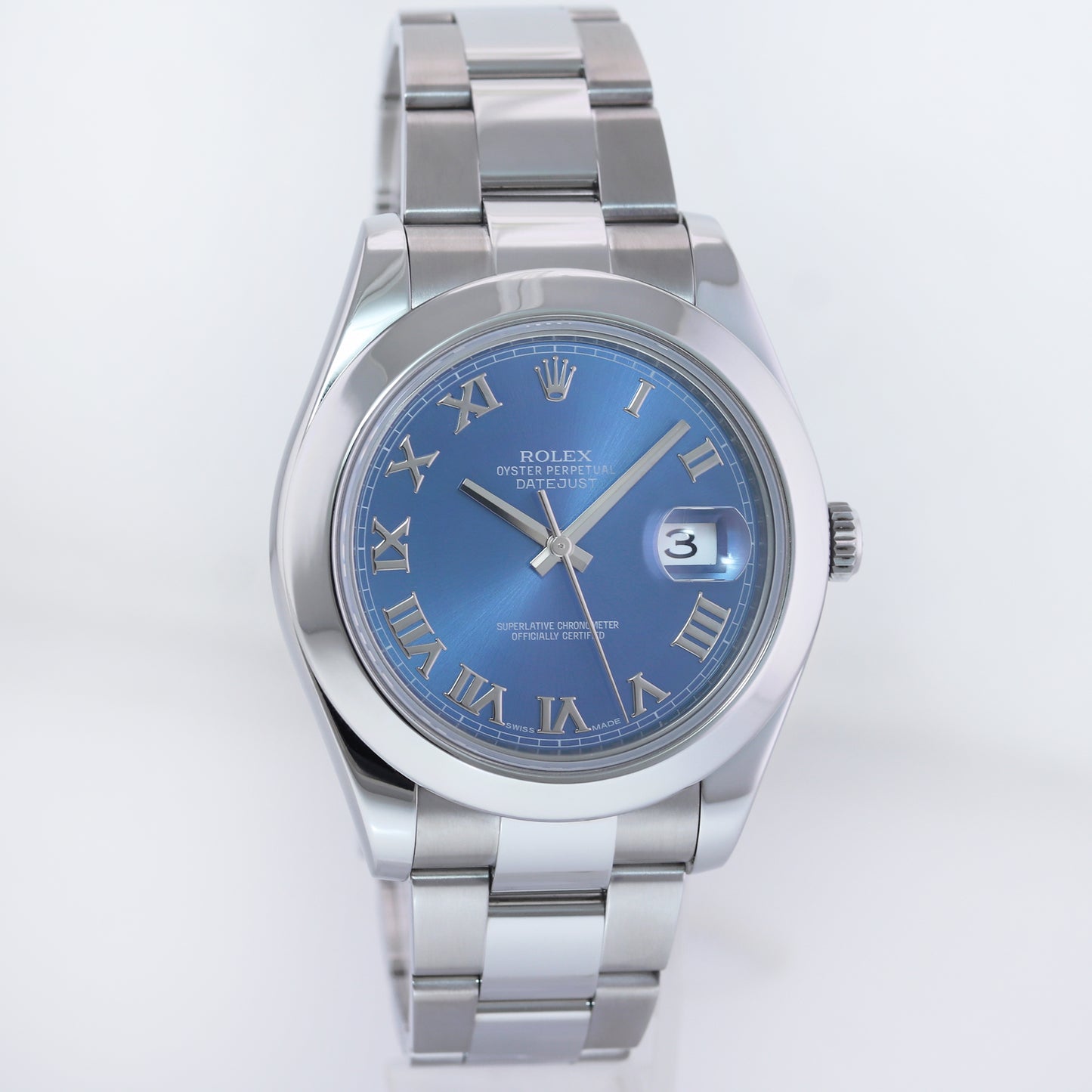 MINT Rolex DateJust II 116300 Blue Roman Dial Steel 41mm Watch Box
