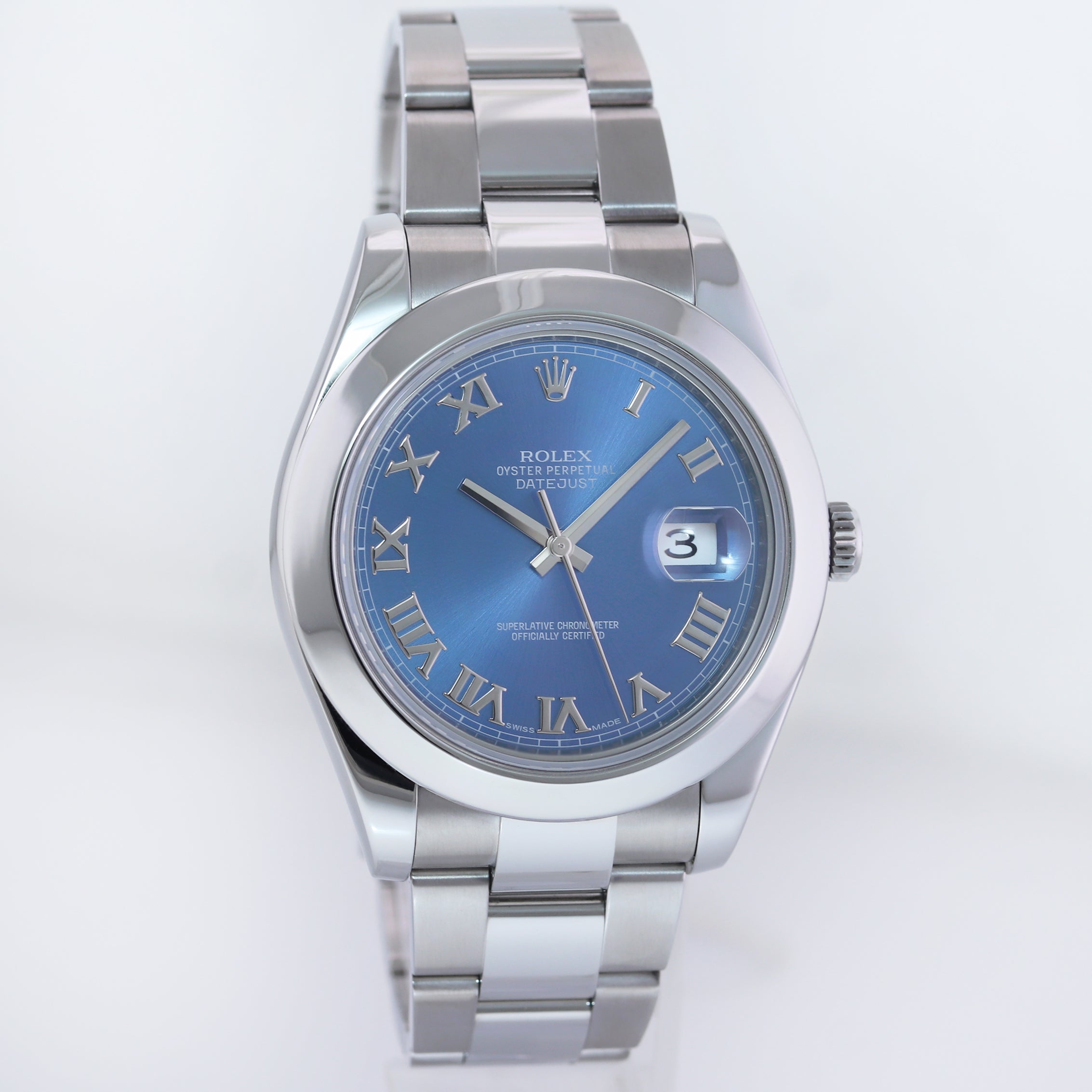 MINT Rolex DateJust II 116300 Blue Roman Dial Steel 41mm Watch Box