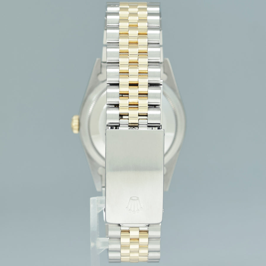 1991 PAPERS MINT Rolex DateJust 16233 Two-Tone Yellow Gold 36mm Champagne Jubilee Watch Box
