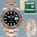 2018 PAPERS MINT Rolex GMT Master Rose Gold Ceramic Root Beer 126715 Watch Box