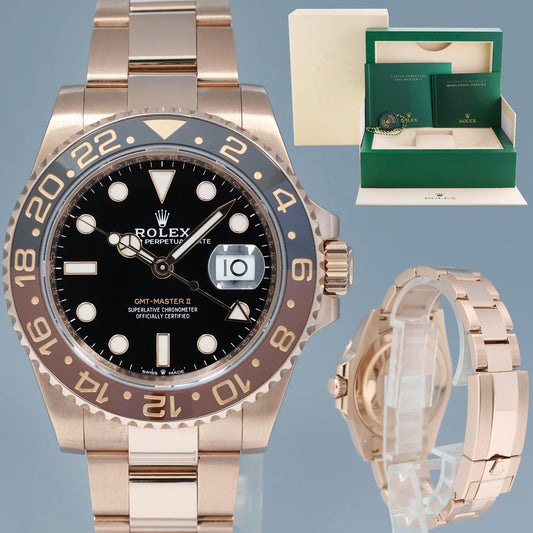 2023 MINT Rolex GMT Master Rose Gold Ceramic Root Beer 126715 Watch Box
