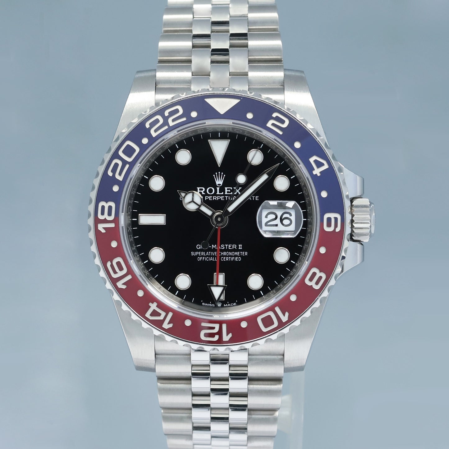 2021 MINT Rolex GMT Master PEPSI Red Blue Jubilee Ceramic 126710 BLRO Watch Box