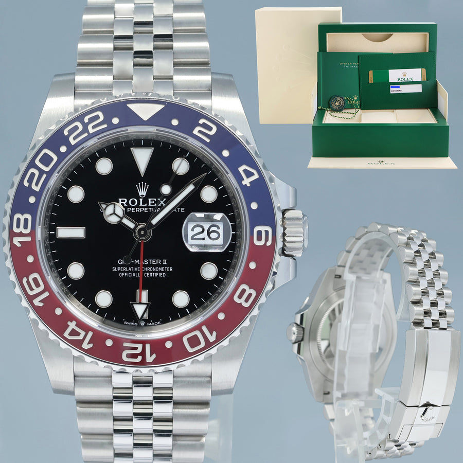 A-LIST CELEBRITY OWNED PAPERS 126710BLRO Rolex GMT Master II PEPSI Red Blue Jubilee Ceramic Watch