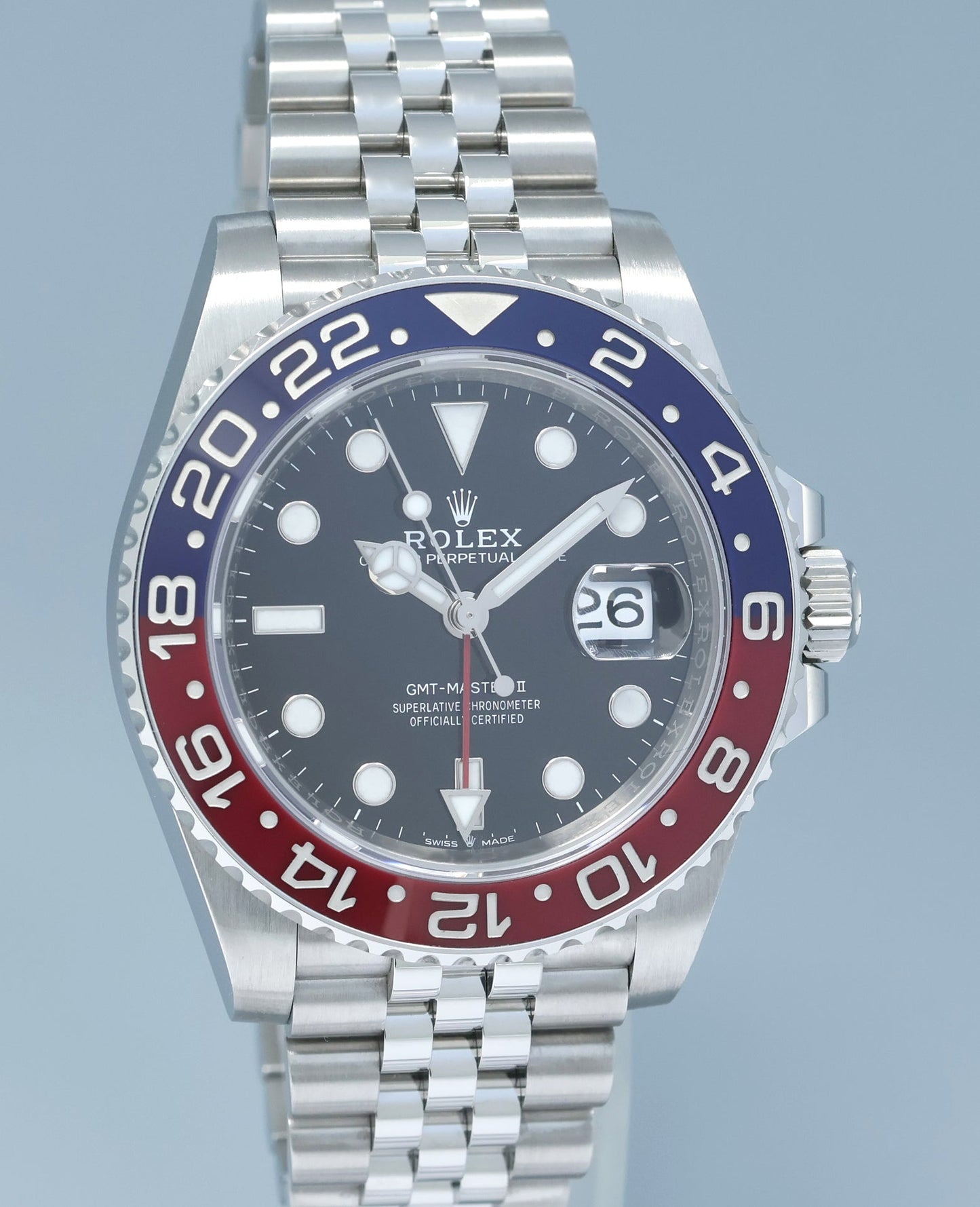 PAPERS 2024 NEW Rolex GMT Master PEPSI Red Blue Jubilee Ceramic 126710BLRO Watch