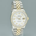 DIAMOND BEZEL Rolex DateJust 16233 Two-Tone  Yellow Gold MOP Jubilee Watch Box