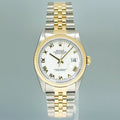 PAPERS MINT Rolex DateJust 36mm White Roman 16233 Two Tone Steel Jubilee Watch Box