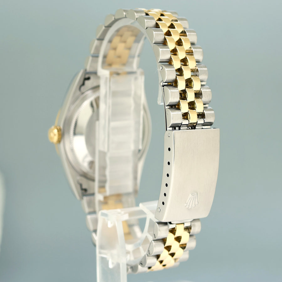 PAPERS MINT Rolex DateJust 36mm White Roman 16233 Two Tone Steel Jubilee Watch Box