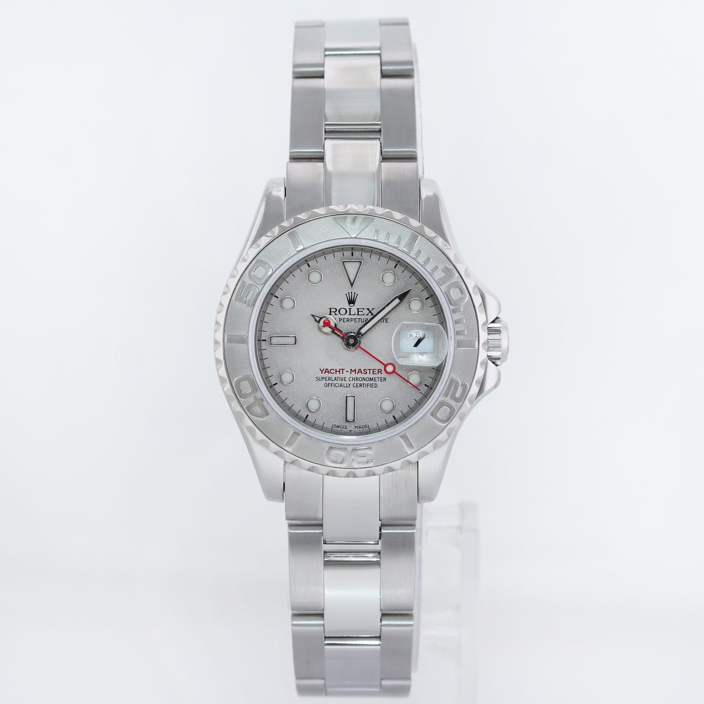2003 PAPERS MINT Ladies Rolex Yacht-Master Steel 169622 29mm Platinum Watch Box