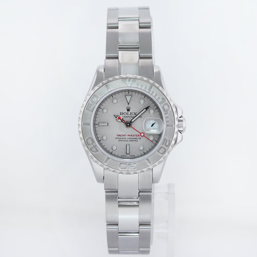 MINT Ladies Rolex Yacht-Master Steel 169622 29mm Platinum Watch Box