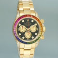 MINT Papers Rolex Daytona 116598RBOW Yellow Gold Rainbow Diamond Sapphire Watch Box