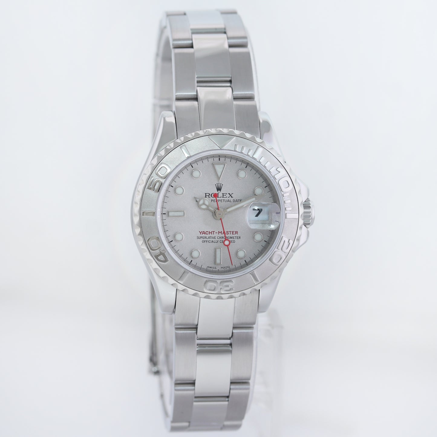 2003 PAPERS MINT Ladies Rolex Yacht-Master Steel 169622 29mm Platinum Watch Box