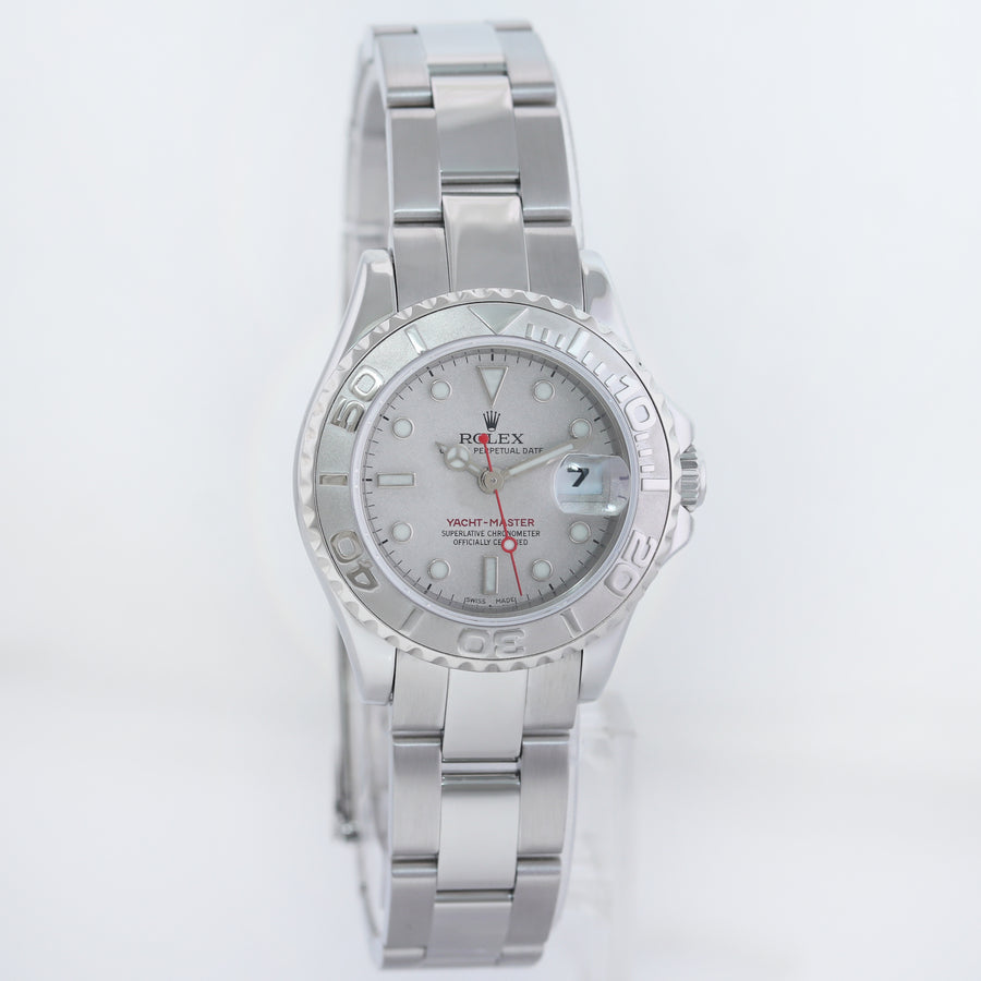 2003 PAPERS MINT Ladies Rolex Yacht-Master Steel 169622 29mm Platinum Watch Box