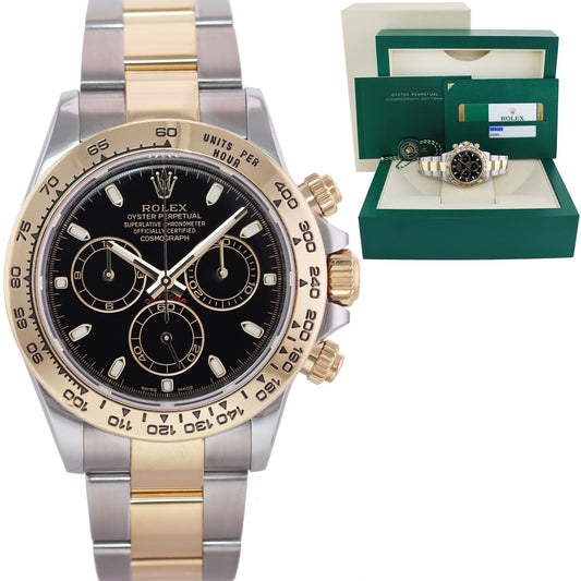 MINT PAPERS Rolex Daytona 40mm Cosmograph 116503 Black Two Tone Gold Watch