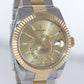 2020 PAPERS Rolex Sky-Dweller 326933 Champagne Two Tone Gold Steel Watch Box