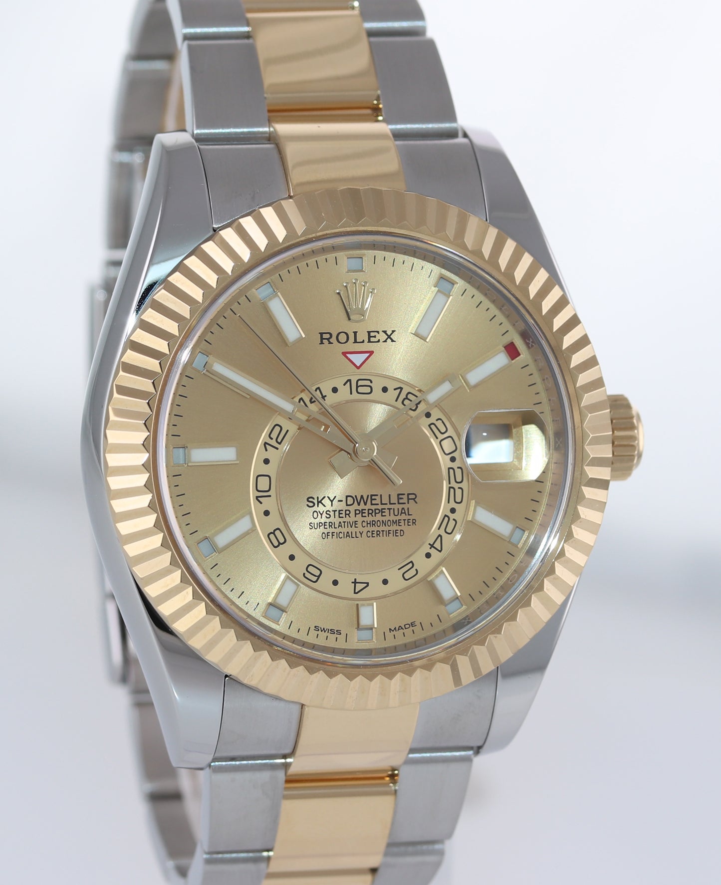 2020 PAPERS Rolex Sky-Dweller 326933 Champagne Two Tone Gold Steel Watch Box