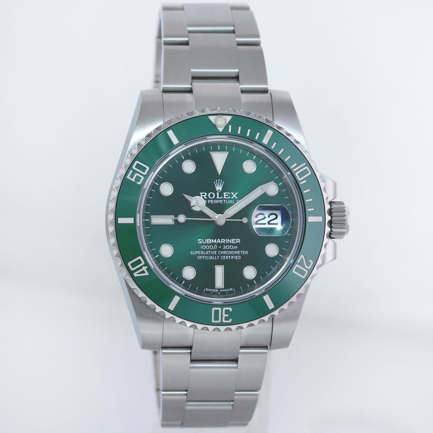 2020 NEW PAPERS Rolex Submariner Hulk 116610LV Green Dial Ceramic Watch Box