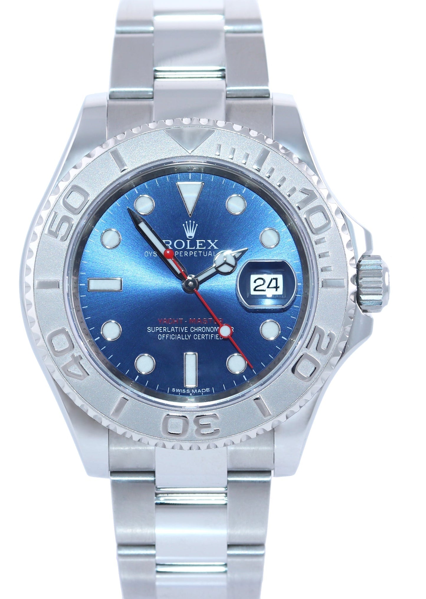2016 Random Serial Rolex Yacht-Master 116622 Steel Platinum Blue 40mm Watch Box