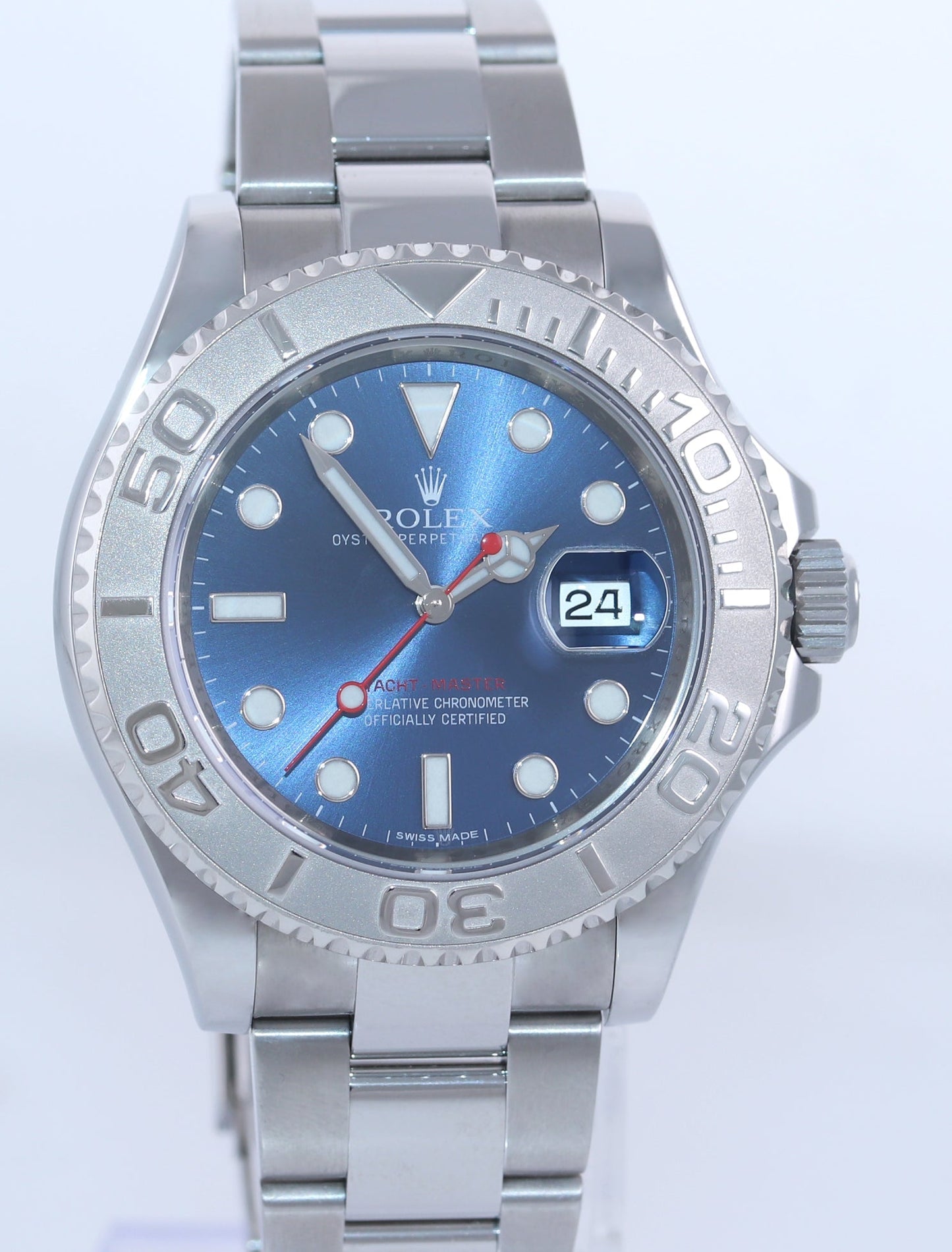 2016 Random Serial Rolex Yacht-Master 116622 Steel Platinum Blue 40mm Watch Box